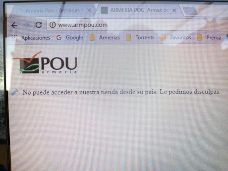 Buenas tardes,He intentado entrar en la pagina web de armeria Pou en Vich (Barcelona) y dice que no puedo 80