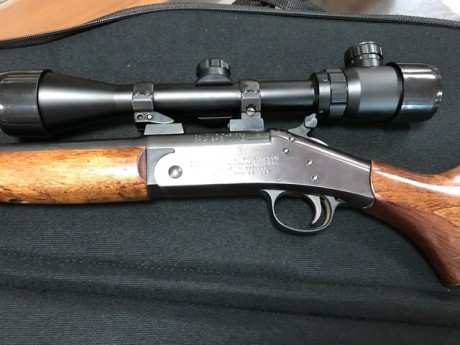 Vendo monotiro calibre 243, en excelente estado. Es desmontable, con visor y funda. Lo vendo por falta 21