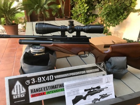 Vendo carabina pcp Bsa Ultra del calibre 5,5 con culata de madera (beech). La compré hace un año en una 00