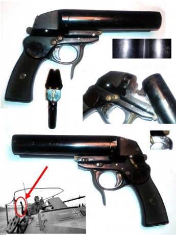 Luftwaffe Flieger-Leuchtpistole L or Aviators Flare Gun L. These double-barreled, 26.5mm (4 Bore) signal 00