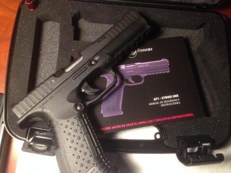 Arsenal Firearms Strike One en perfecto estado, con 4 cargadores de 17 cartuchos. Ideal para IPSC
CARACTERÍSTICAS:
Calibres: 02