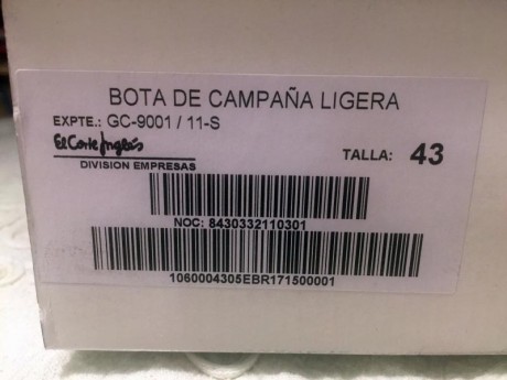 Se venden botas de campaña ligeras. Nuevas en caja y con su etiqueta
Número: 43

ESPECIFICACIONES TÉCNICAS:

Bota 01