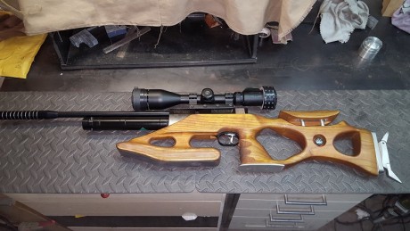 Vendo HW100 muy compacta cañón de 40cm, calibre 4,5 culata customizada de cerezo ideal para HFT, cantonera 02