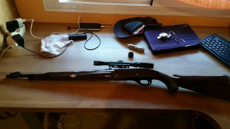 Cambio carabina Remington, del 22 L.R.Este arma es muy ligera de peso, parte de ella es de plástico.Se 02