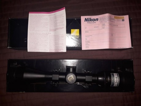 Se vende visor nikon monarch 2.5 -10 * 42 de pulgada reticula BDC con poco uso con anillas UTG de desmontaje 01