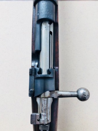 Calibre: 6,5 x 55
Mauser Sueco M-96 
Año de fabricación: 1899
Está en buen estado, pavón y culata de madera 01