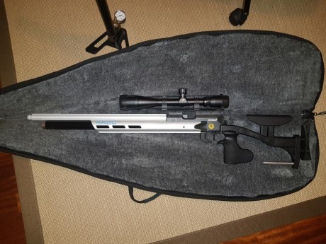 Impecable, carabina visor Bushnell   5-15×40 Elite 3200y bomba Gehmann  uros,  calibre 4,5 
Madrid  no 01