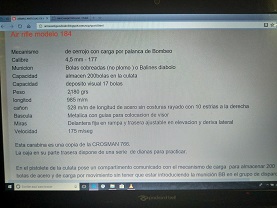 Hola buenas, pongo en venta esta reliquia de carabina de los 80´ Air Rifle Mod. 184 4´5, admite bbs, como 02