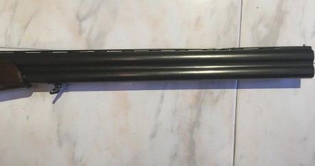 Escopeta de caza Beretta modelo S56E. Tiene chokes de 1 y 3 estrellas así como doble disparador, no selectivo. 20