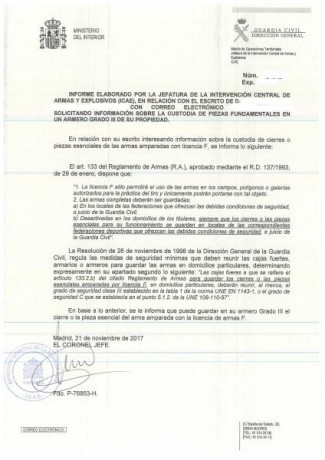 Alguien me puede decir si es obligatorio tener un armero de mas de 24 Lts.interior de capacidad
teniendo 70