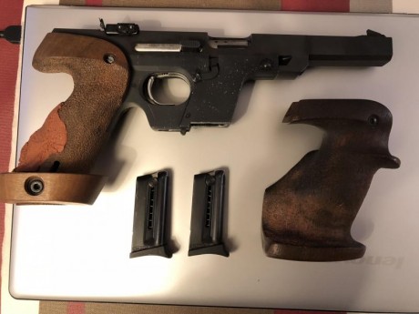Vendo Walther GSP 22lr. 
Vendo con 2 cargadores y 2 empuñaduras (diestro)

Precio 400 €. Ubicación Alava. 02
