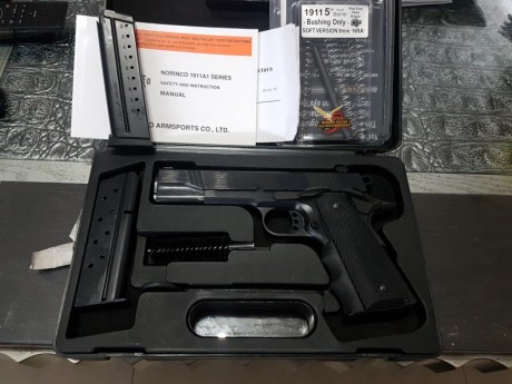 Vendo norinco NP29 con 3 cargadores y equipo de muelles,muy pocos tiros y aún le quedan 9 meses de garantía.
Esta 12