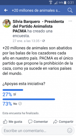 Llego la hora de frenar en este país al animalismo.


https://www.facebook.com/SilviaBarqueroPACMA

¡Votar 50