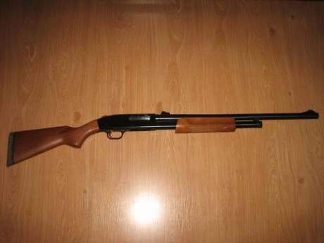 Hola. Vendo escopeta de corredera con cañón de 71cm, y tres polichoques internos, también tiene lumbreras, 02