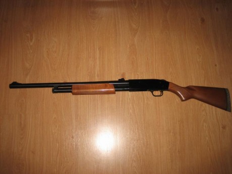 Hola. Vendo escopeta de corredera con cañón de 71cm, y tres polichoques internos, también tiene lumbreras, 12