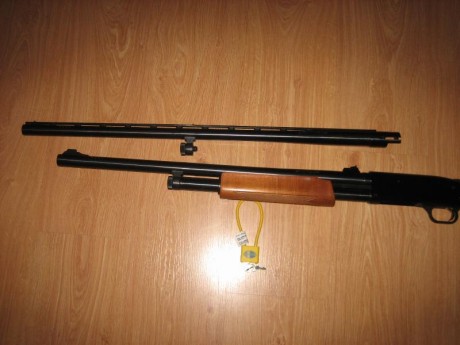 Hola. Vendo escopeta de corredera con cañón de 71cm, y tres polichoques internos, también tiene lumbreras, 22