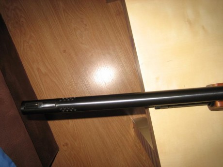 Hola. Vendo escopeta de corredera con cañón de 71cm, y tres polichoques internos, también tiene lumbreras, 31