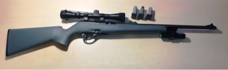 Se vende carabina Remington 597 del calibre 22 lr semiautomática, de polímero, casinueva, comprada en 21