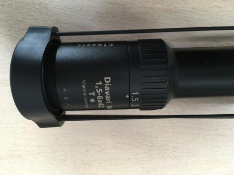 Vendo visor Zeiss carril 1.5-6x42, modelo Diavari T* Classic.
340€
También cambiaría por visor de batida 02