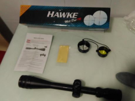Vendo visor hawke 6-24x40 con paralelaje frontal y reticula iluminada por 65 eurs mas  gastos de envio 02