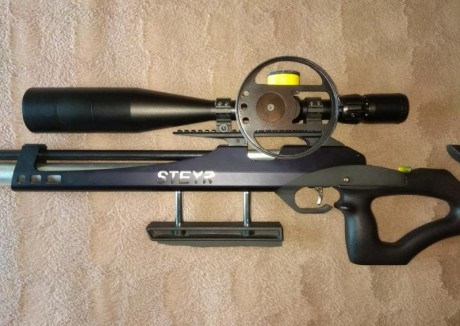 Se vende Steyr HP del 4,5 con cañón de HW100 y stryper, lleva seta carrillera y cantonera regulables, 12