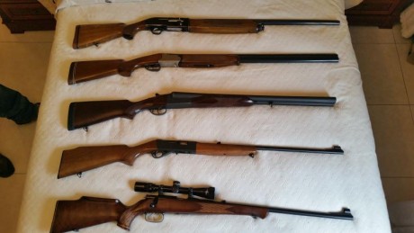 Escopeta semiautomática Beretta M. 300 cal. 12/70 precio 100 euros. Escopeta superpuesta Lamber 2 disparadores 00