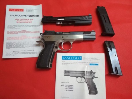 Hola a todos, pongo en venta mi Pistola Tanfoglio Match due-tone del calibre 9mm Parabelum junto con su 12
