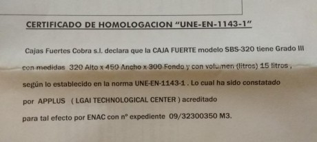 Armero grado III con menos de un año por abandono de actividad.
Marca Cobra modelo SBS-320
Especificaciones 00