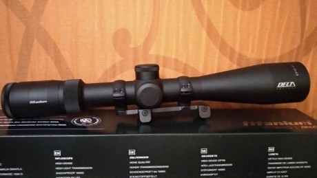 Se vende visor Delta Titanium 1,5-9x45 lentes HD,tubo de 30mm y retícula iluminada 4a en 2 plano.
Visor 02