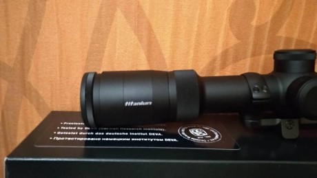 Se vende visor Delta Titanium 1,5-9x45 lentes HD,tubo de 30mm y retícula iluminada 4a en 2 plano.
Visor 01