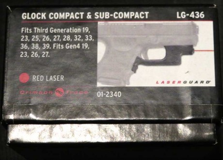 Oferta, nuevo a estrenar. Módulo compacto láser rojo de Crimson Trace para Glock modelo LG-436. 
Vale 01