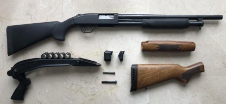 Pongo a la venta una escopeta Mossberg 500 calibre 12 recámara Magnum 76 (cañón de 45,5 cm o 18" 02