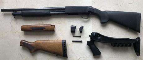 Pongo a la venta una escopeta Mossberg 500 calibre 12 recámara Magnum 76 (cañón de 45,5 cm o 18" 01