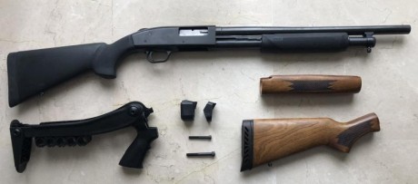 Pongo a la venta una escopeta Mossberg 500 calibre 12 recámara Magnum 76 (cañón de 45,5 cm o 18" 00