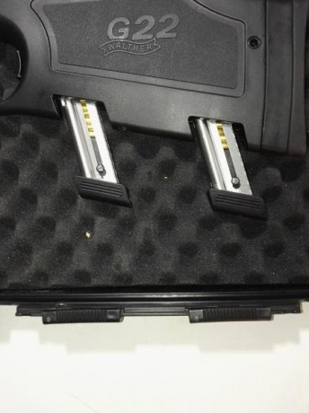 Carabina WALTHER G22 ,22Lr, en perfecto estado,pocos tiros, con estuche original, dos ca
rgadores de 10 00