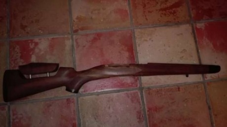 Un amigo vende una culata de nogal con punta de ébano hecha y adaptada al rifle militar suizo Schmidt-Rubin 01