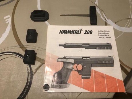 Buenas noches, vendo estupenda pistola hammerli 280con carro del 22lr para tiro olimpico con 3 cargadores 00