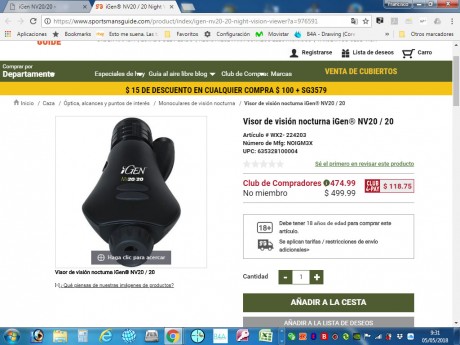 Vendo este monocular, en perfecto estado. Sus características se pueden ver en Internet en multitud de 20