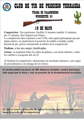Hola, Tienes un palanquero? quieres tirar con el ? estas de suerte !!!!!!

El club de Tir de precision 00