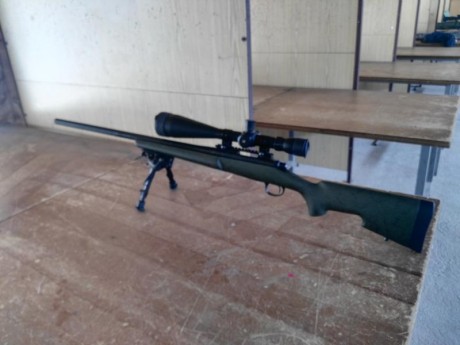 Un amigo me pide que le ponga a la venta este Remington Police con la culata cambiada por una Bell&Carlson 02
