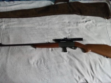 Hola vendo carabina calibre 22 marca anschutz semiautomatica con cargador de 9 cartuchos visor hakko 3x7x 00