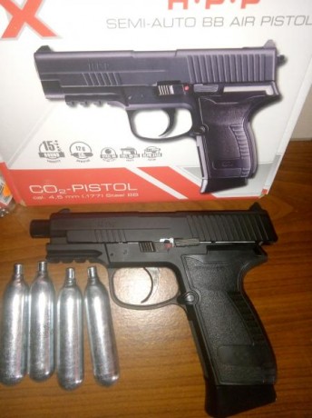 Hola. Busco carabina 5.5 o pistola para enfocar más a precisión. Esta a gastado solo 4  bombonas. Dos 01