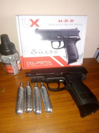Hola. Busco carabina 5.5 o pistola para enfocar más a precisión. Esta a gastado solo 4  bombonas. Dos 00