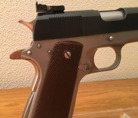 Vendo pistola marca NORINCO calibre 45 ,buen estado , gatillo y martillo chapado en oro,  CON 7 CARGADORES. 00