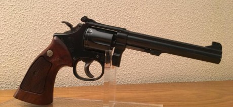 Vendo revolver C/38 SMITH & WESSON 6 pulgadAS, pavonado,  mod. SPECIAL CTG. 
Alza micromètrica regulable 02