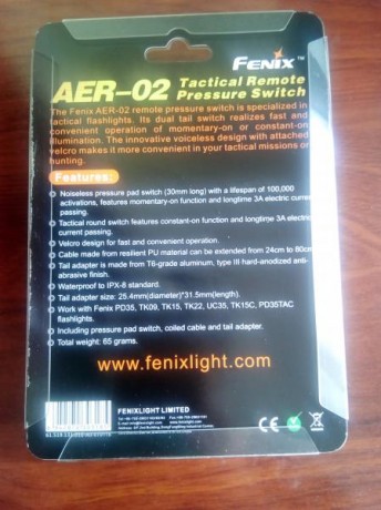 Hola vendo pulsador remoto aer-02 de la marca fenix valido para los modelos PD35,TK09,TK15,TK22,UC35,TK15C 01