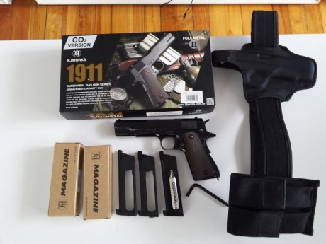 Pues vendo todo mi equipo de airsoft.
Se trata de la versión full metal de la famosa colt 1911. Está en 01