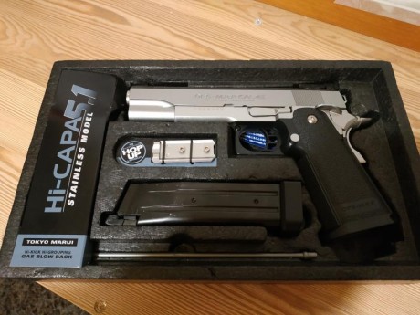 VENDIDA CERRAR  pistola Hi Capa 5.1 Tokyo Marui , prácticamente nueva con muy poco uso ,usada solamente 00