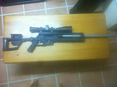 se vende rifle Unique RS1 calibre 308 y visor Deon March X 8-80x56, con bipode, funda, y  municion, apenas 01