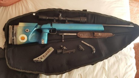 Mi compañero del club, Joan, vende esta carabina Anschutz modelo Match 54, con diopter, rabera, funda, 01